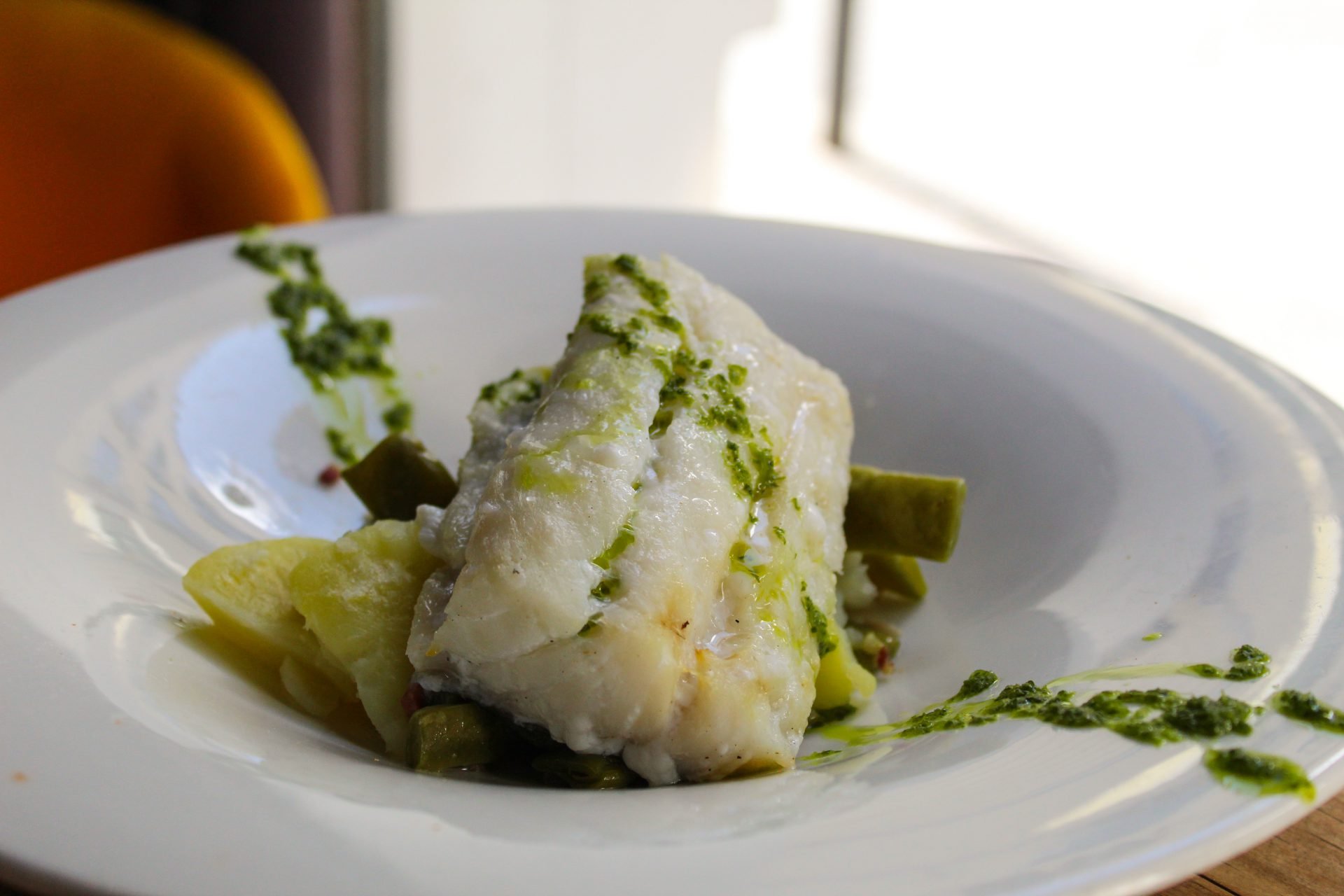 bacalao asado con salteado